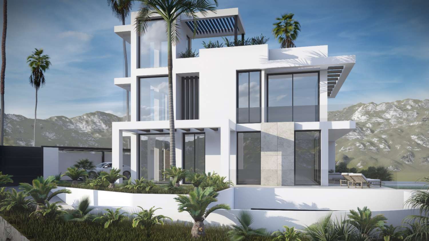 Zeitgenössische schlüsselfertige Villa in Buenas Noches, Estepona