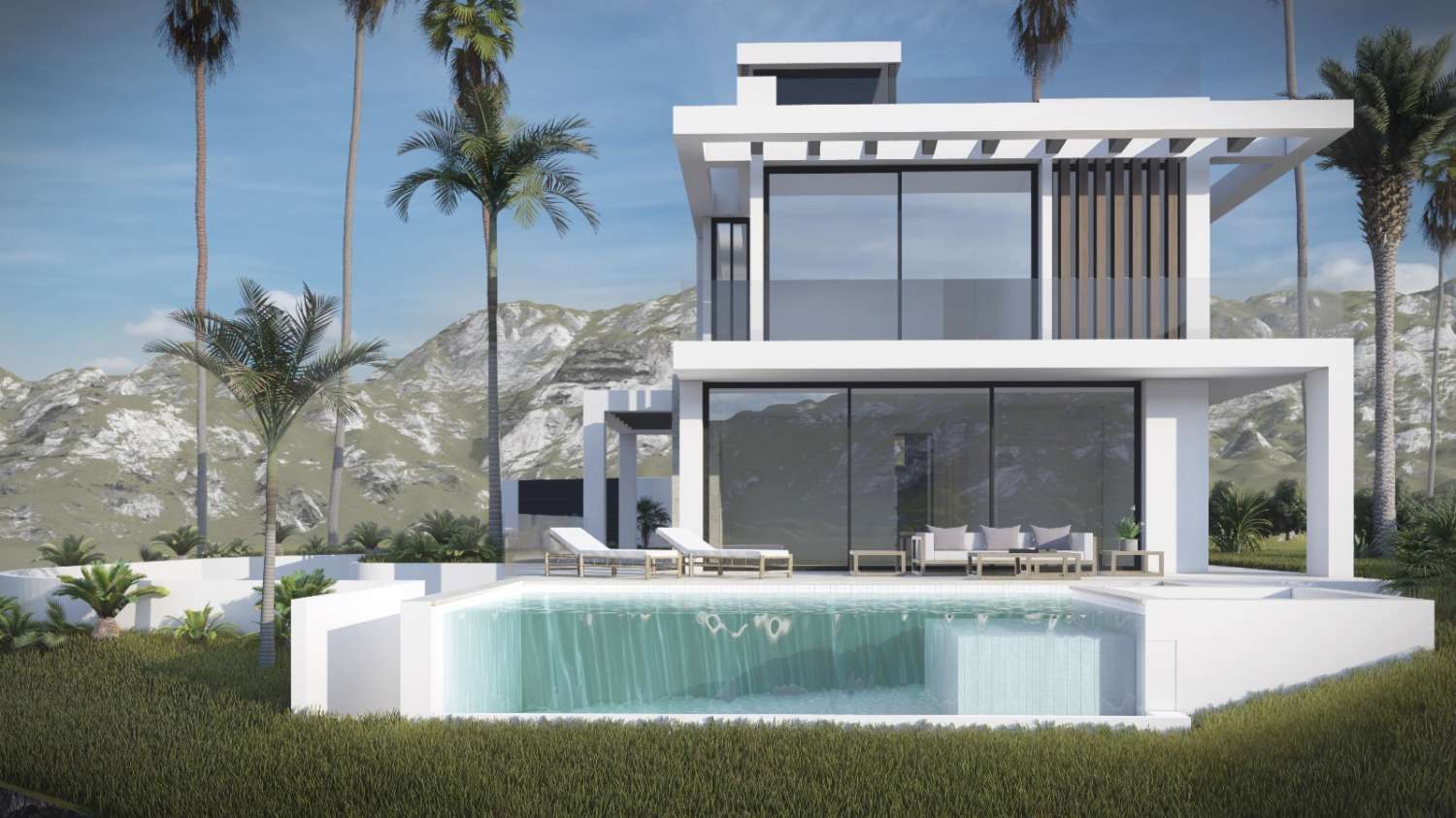 Zeitgenössische schlüsselfertige Villa in Buenas Noches, Estepona