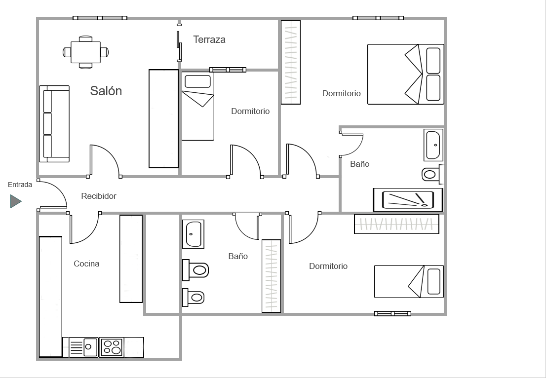 Piso en venta  en recinto privado en Torre del Mar-Málaga.