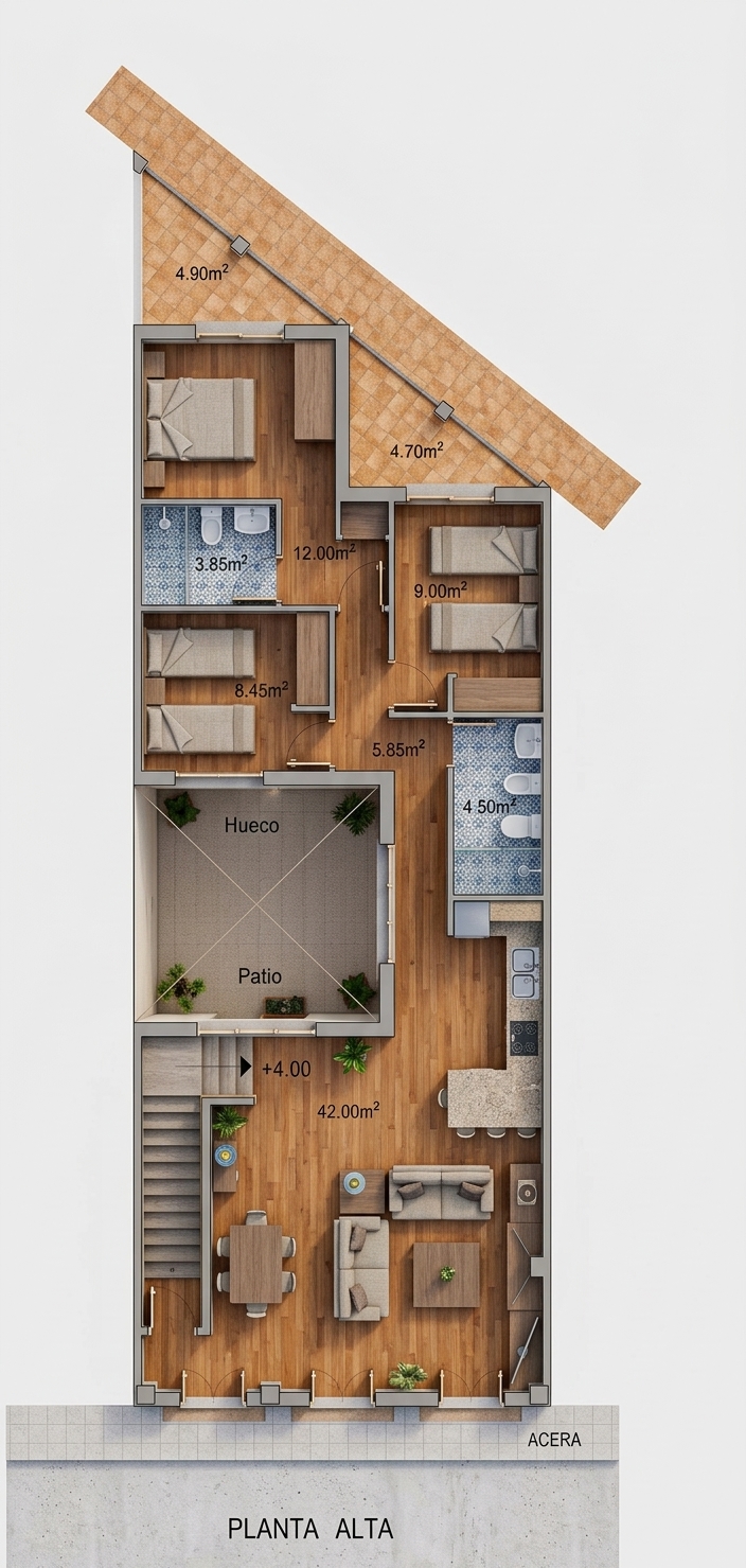 Edificio de 2 apartamentos/viviendas  y garaje, situado en  CIUDAD JARDÍN (MÁLAGA).