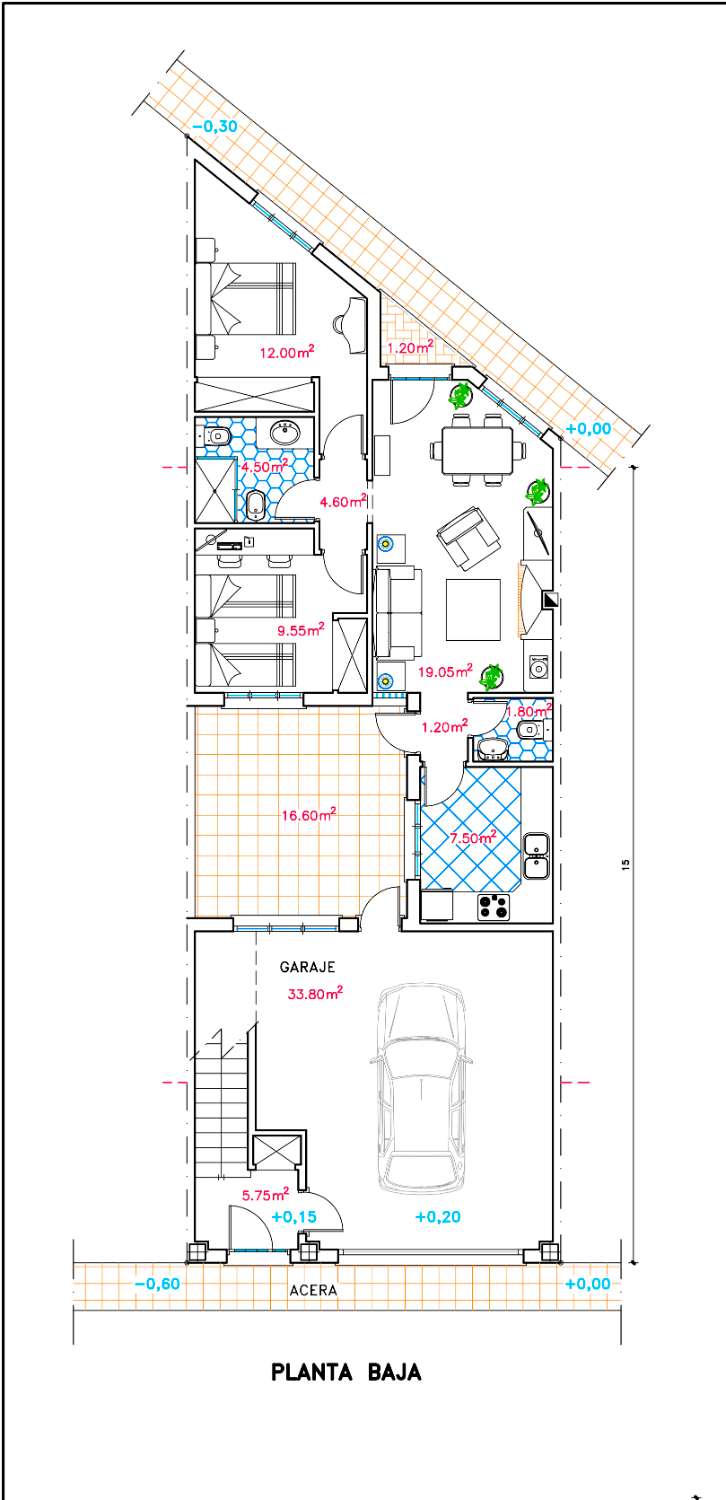 Edificio de 2 apartamentos/viviendas  y garaje, situado en  CIUDAD JARDÍN (MÁLAGA).